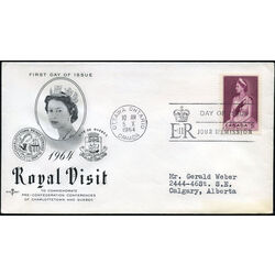 canada stamp 433 queen elizabeth ii 5 1964 FDC 005