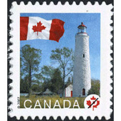 canada stamp 2250 flag over point clark lighthouse on 2007