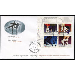 canada stamp 1899a world figure skating championships 2001 FDC UL