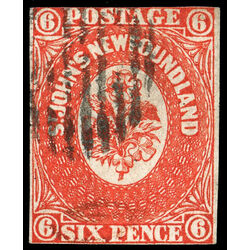 newfoundland stamp 6 1857 first pence issue 6d 1857 U F 001