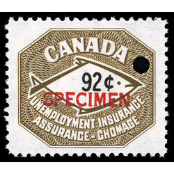 canada revenue stamp fu89s unemployment insurance stamps specimen 92 1960