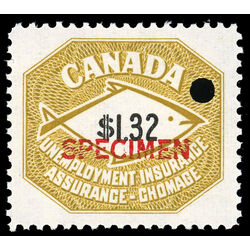 canada revenue stamp fu91s unemployment insurance stamps specimen 1 32 1960