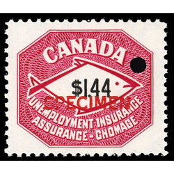 canada revenue stamp fu92s unemployment insurance stamps specimen 1 44 1960