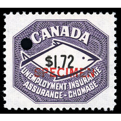 canada revenue stamp fu94s unemployment insurance stamps specimen 1 72 1960