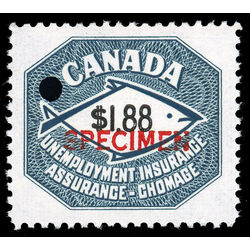 canada revenue stamp fu95s unemployment insurance stamps specimen 1 88 1960