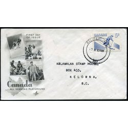 canada stamp 368 skiing 5 1957 FDC