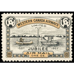 canada stamp cl air mail semi official cl41 western canada airways jubilee issue 10 1927