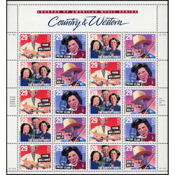 us stamp postage issues 2774a american music series 1993 M PANE