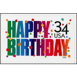 us stamp postage issues 3558 happy birthday 34 2002