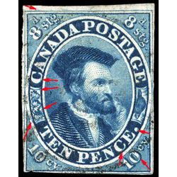 canada stamp 7 jacques cartier 10d 1855 U F VF 053