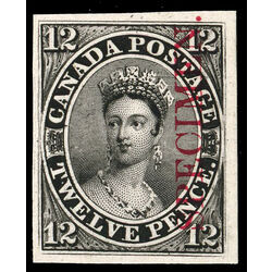 canada stamp 3pi queen victoria plate proof on card 12d 1851 M VF 010