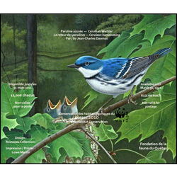 quebec wildlife habitat conservation stamp qw23aa cerulean warbler 12 2010