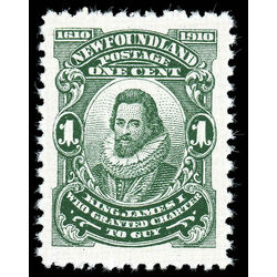 newfoundland stamp 87 king james i 1 1910 M VFNH 009