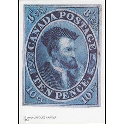 canada postal card 2pm 3 10 pence jacques cartier 1854