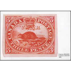 canada postal card 2pm 1 3 pence beaver 1851