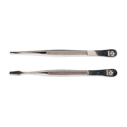 deluxe stamp tong 4 3 4 12cm straight tip with sleeve