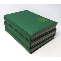 3 used green deluxe stockbooks