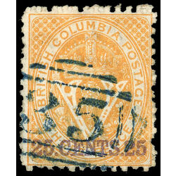 british columbia vancouver island stamp 16 surcharge 1869 U VF 003