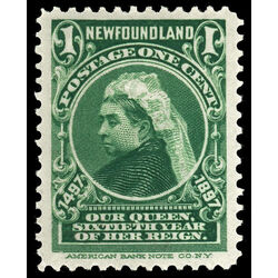 newfoundland stamp 61i queen victoria 1 1897 M VF 002