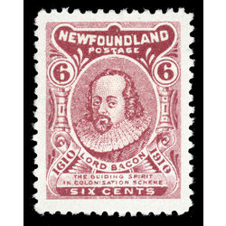 newfoundland stamp 92i lord bacon 6 1910