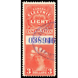 canada revenue stamp fe15a electric light inspection 3 1900