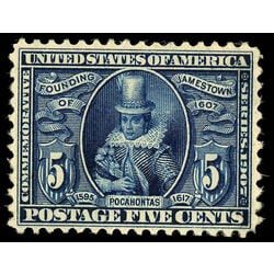 us stamp postage issues 330 pocahontas 5 1907