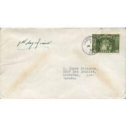 canada stamp 209 loyalists statue 10 1934 FDC 030