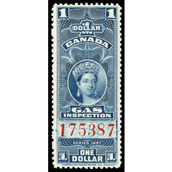 canada revenue stamp fg22 victoria gas inspection 1 1897