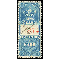 canada revenue stamp fg7 crown gas inspection 4 00 1875