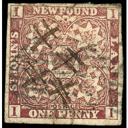 newfoundland stamp 1 1857 first pence issue 1d 1857 U VF 023