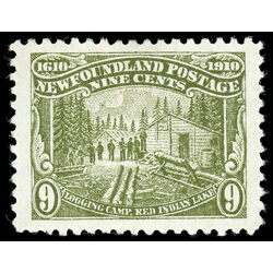 newfoundland stamp 94 logging camp 9 1910 M VF 014