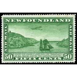 newfoundland stamp c10 airplane and packet ship 50 1931 M VF 006