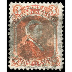 newfoundland stamp 33 queen victoria 3 1870 U VF 002