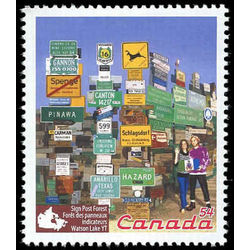 canada stamp 2335b watson lake signpost forest watson lake yk 54 2009