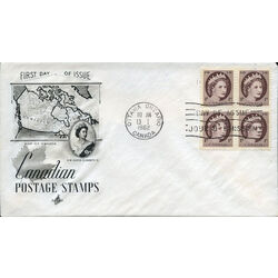 canada stamp 337 queen elizabeth ii 1 1954 FDC BLOCK 021