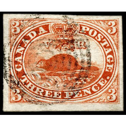 canada stamp 4 beaver 3d 1852 U GEM 133