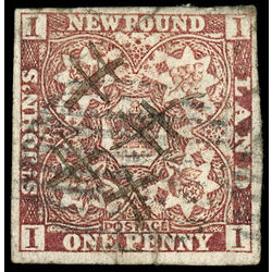 newfoundland stamp 1 1857 first pence issue 1d 1857 U VF 023