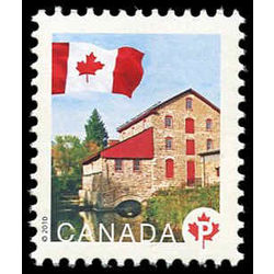 canada stamp 2350c flag over old stone mill natl historic site delta on p 2010