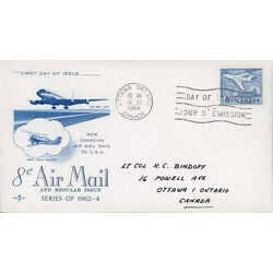 canada stamp 436 jet plane ottawa 8 1964 FDC 008