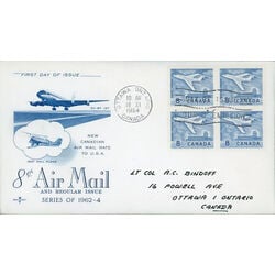 canada stamp 436 jet plane ottawa 8 1964 FDC BLOCK 009