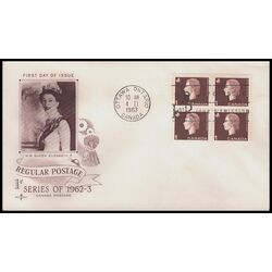 canada stamp 401 queen elizabeth ii 1 1963 FDC BLOCK 007