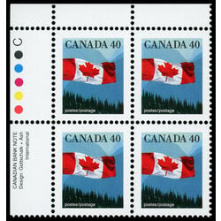 canada stamp 1169 flag over mountains 40 1990 PB UL