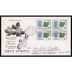 canada stamp 420 nova scotia mayflower 5 1965 FDC BLOCK 004