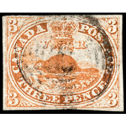 canada stamp 1 beaver 3d 1851 U VF 061