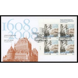 canada stamp 2269 founding of quebec city 52 2008 FDC UL