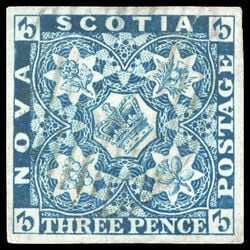 nova scotia stamp 2 pence issue 3d 1851 U VF 018