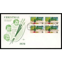 canada stamp 530 snowmobile and trees 15 1970 FDC BLOCK 005