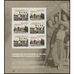 canada stamp 3463a pane farmerettes and soldiers of the soil 2024