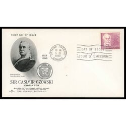 canada stamp 410 sir casimir czowski 5 1963 FDC