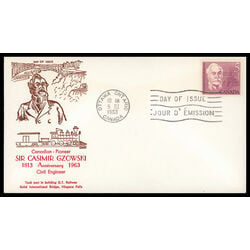 canada stamp 410 sir casimir czowski 5 1963 FDC 011